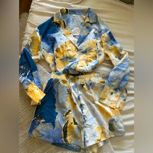 2 Piece Blouse & Short Set